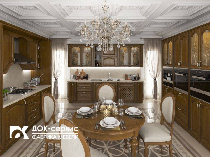 кухня угловая из массива классическая в Хабаровске