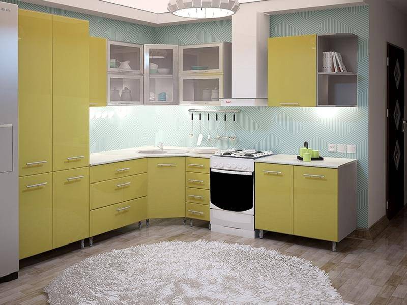 желтая угловая кухня metrio д 5 в Хабаровске