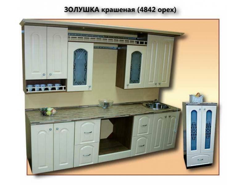 кухня золушка крашеная глянцевая (4842 орех) в Хабаровске