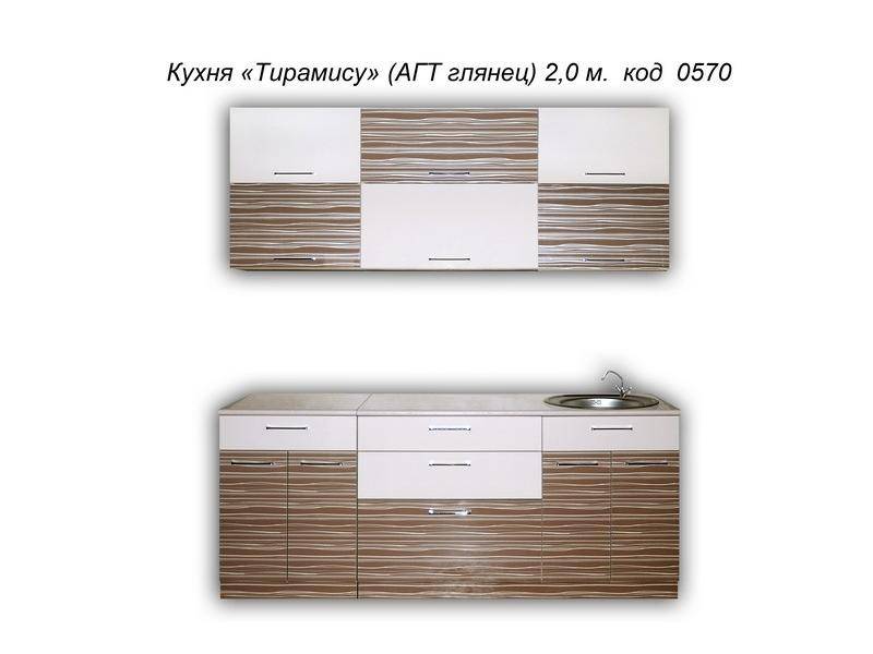 кухня прямая тирамису (агт глянец) в Хабаровске