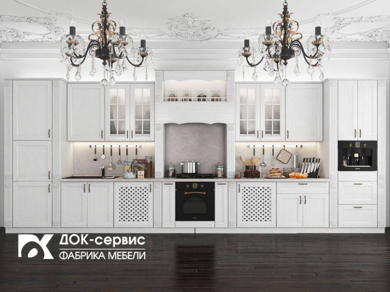 большая кухня из массива в Хабаровске