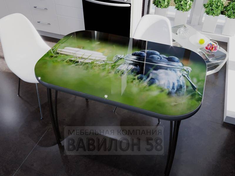стол со стеклом черника в Хабаровске
