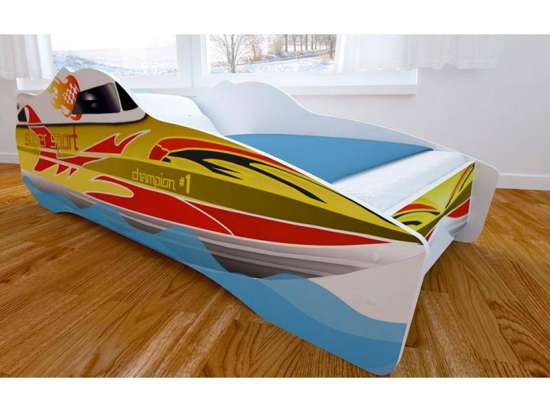 кровать детская с матовой фотопечатью катер в Хабаровске