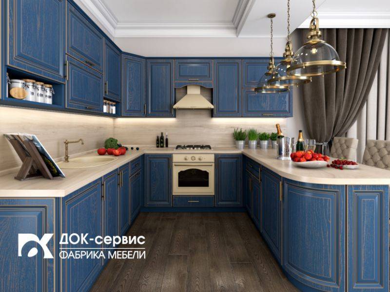 угловая кухня мдф со шпоном в Хабаровске
