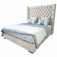 кровать двуспальная 160х200 бежевая из велюра jackie king в Хабаровске