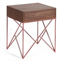 прикроватная тумба с ящиком prince box copper американский орех медная, американский орех в Хабаровске