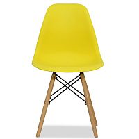 стул деревянный pc-015 желтый ножки дерево (eames style) в Хабаровске