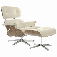 кресло eames style lounge chair & ottoman кремовое в Хабаровске