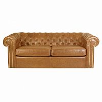 диван chesterfield двухместный прямой коричневый в Хабаровске