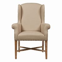 кресло мягкое с ушами french wing chair бежевое в Хабаровске