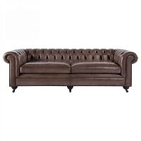диван chesterfield прямой коричневый на ножках в Хабаровске
