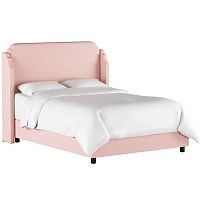 кровать двуспальная с мягкой спинкой 160х200 розовая aurora wingback blush в Хабаровске