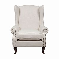кресло мягкое с ушами белое collins wingback chair в Хабаровске