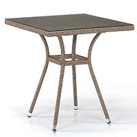стол из иск. ротанга t282bnt-w56-70x70 light brown в Хабаровске