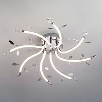 потолочная светодиодная люстра eurosvet willow 90128/8 хром в Хабаровске