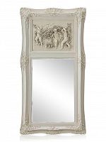 зеркало настенное прямоугольное в высокой белой раме францини distressed chalk white в Хабаровске