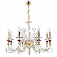 подвесная люстра crystal lux catarina sp8 gold/transparent-cognac в Хабаровске