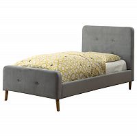 кровать button tufted flannelette gray 120х200 в Хабаровске