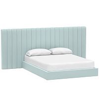 кровать двуспальная с большой спинкой 180x200 голубая avalon extended в Хабаровске