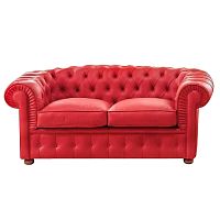диван честерфилд (chesterfield) прямой красный в Хабаровске