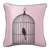 подушка с птичкой в клетке birdie in a cage pink в Хабаровске