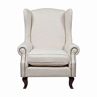 кресло collins wingback chair кремовая ткань в Хабаровске