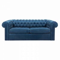 диван chesterfield прямой синий в Хабаровске