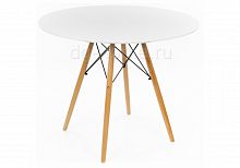 стол деревянный eames style 90 см белый в Хабаровске