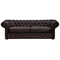 диван gd-pjs06603-pj340 трехместный прямой темно-коричневый в Хабаровске