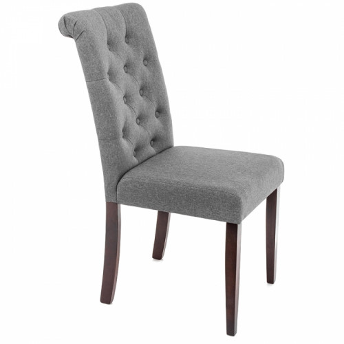 стул деревянный amelia dark walnut / fabric grey в Хабаровске