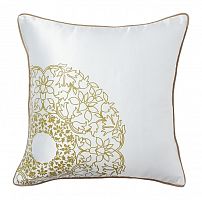 подушка с золотыми цветами flower weaving white в Хабаровске