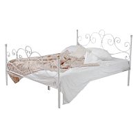 кованая двуспальная кровать 180х200 с двумя спинками белая флоренция в Хабаровске