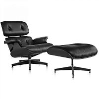 кресло eames style lounge chair черное в Хабаровске