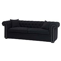 диван black linen прямой черный в Хабаровске
