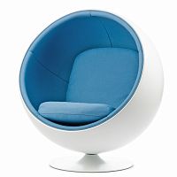 кресло ball chair бело-синее в Хабаровске