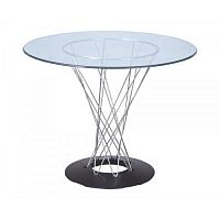 стол noguchi cyclone glass диаметр 120 см хром, прозрачный в Хабаровске