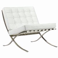 кресло barcelona chair белое в Хабаровске