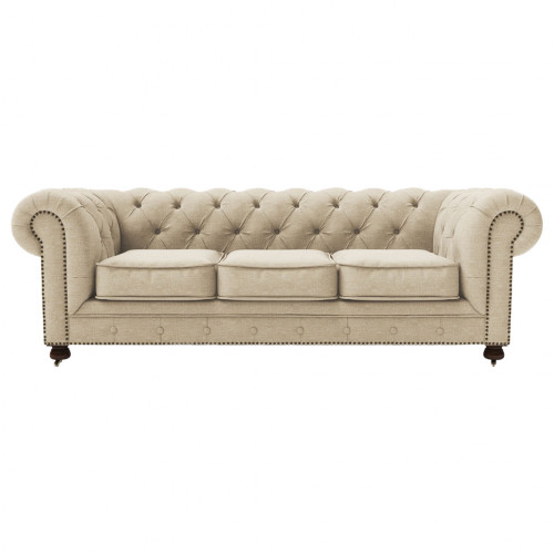 диван chesterfield lux трехместный прямой кремовый в Хабаровске