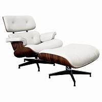 кресло lounge chair & ottoman белое в Хабаровске