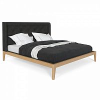 кровать двуспальная с мягким изголовьем 160x200 темно-серая fly soft new в Хабаровске