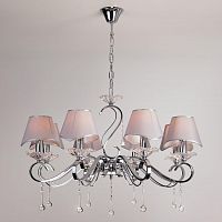 подвесная люстра eurosvet kelly 10085/8 хром/прозрачный хрусталь strotskis в Хабаровске