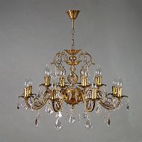 подвесная люстра ambiente alicante 8888/8+8 ab leaf crystal бронза в Хабаровске