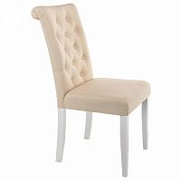 стул деревянный amelia white / fabric cream в Хабаровске