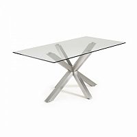 стол arya 160x90 st steel matt, прозрачное стекло c785c07 от la forma (ex julia grup) в Хабаровске
