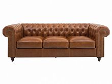 диван chester classic трехместный прямой светло-коричневый в Хабаровске