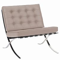 кресло barcelona chair кожа серое в Хабаровске