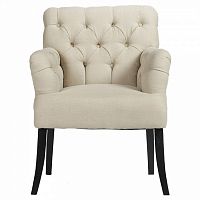 кресло мягкое с каретной стяжкой белое castro armchair в Хабаровске
