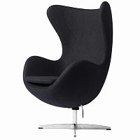 кресло egg chair кашемир черное в Хабаровске