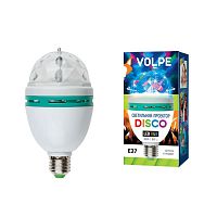 светодиодный светильник-проектор (09839) volpe disko uli-q301 03w/rgb/e27 white в Хабаровске