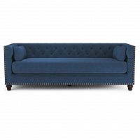 диван chesterfield florence трехместный прямой синий в Хабаровске